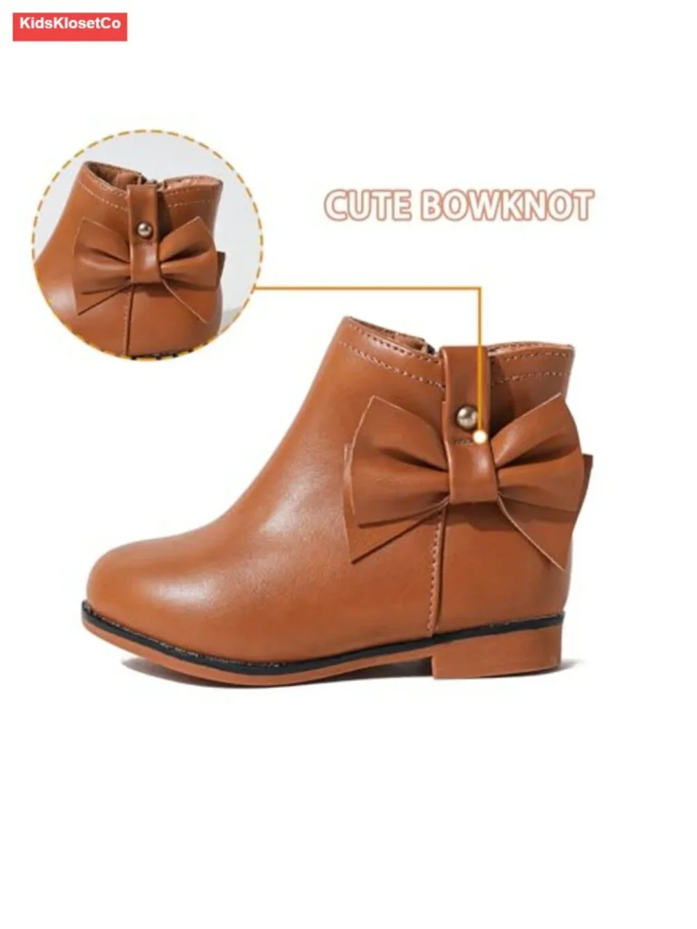 Girls Ankle Boots with Zipper Suede Booties Bow Toddler Little Kids
